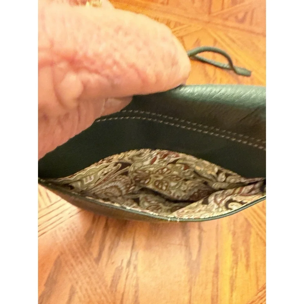 Tignanello Dark Green Leather‎ Shoulder Bag Handbag Purse